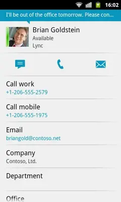 Lync 2010 android App screenshot 3